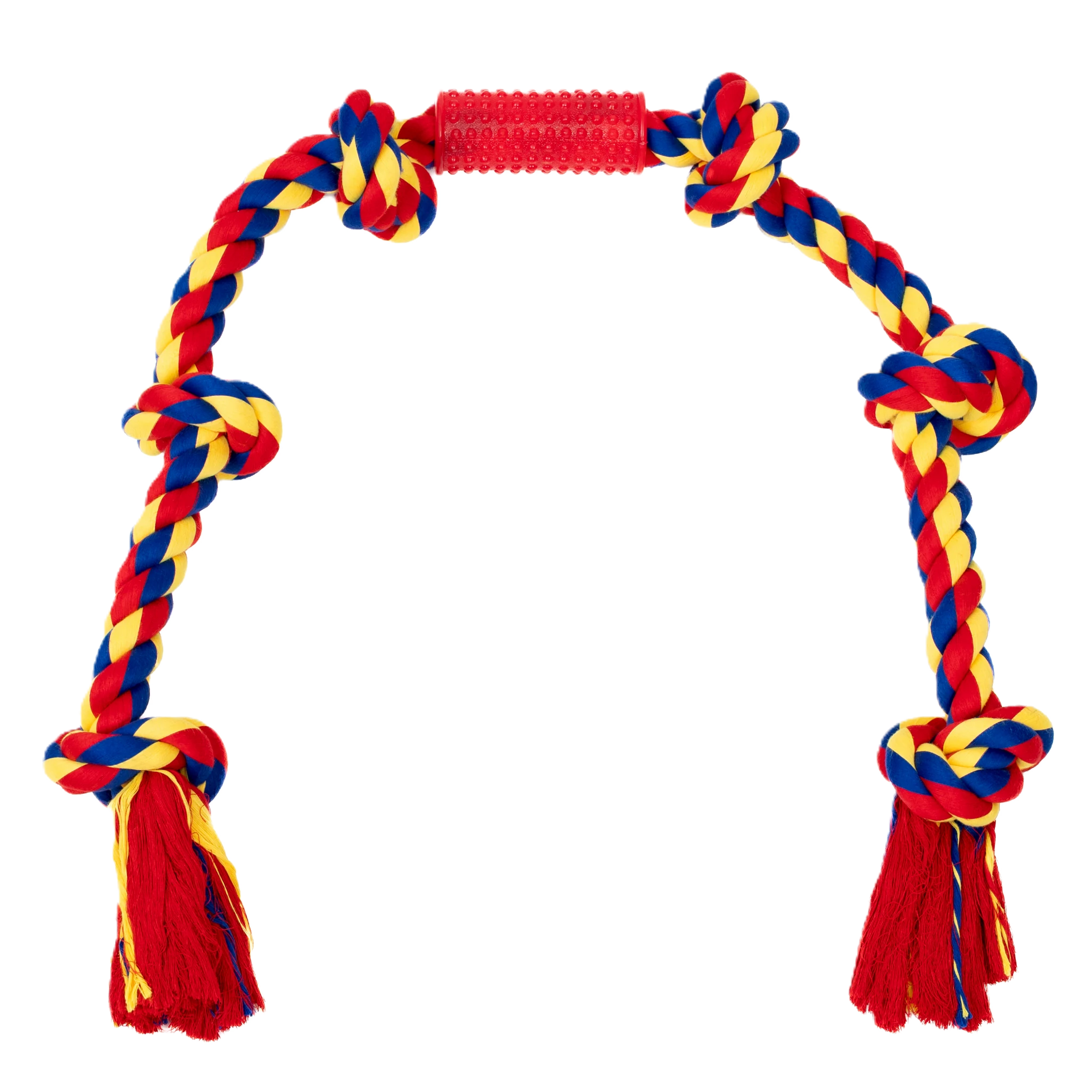 BLINCOO Elite six-knot rope with a red center grip on a transparent background